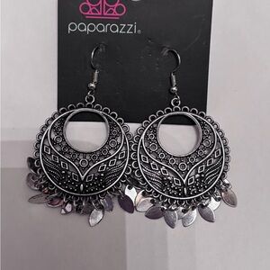 Paparazzi Intricate Silver Earrings